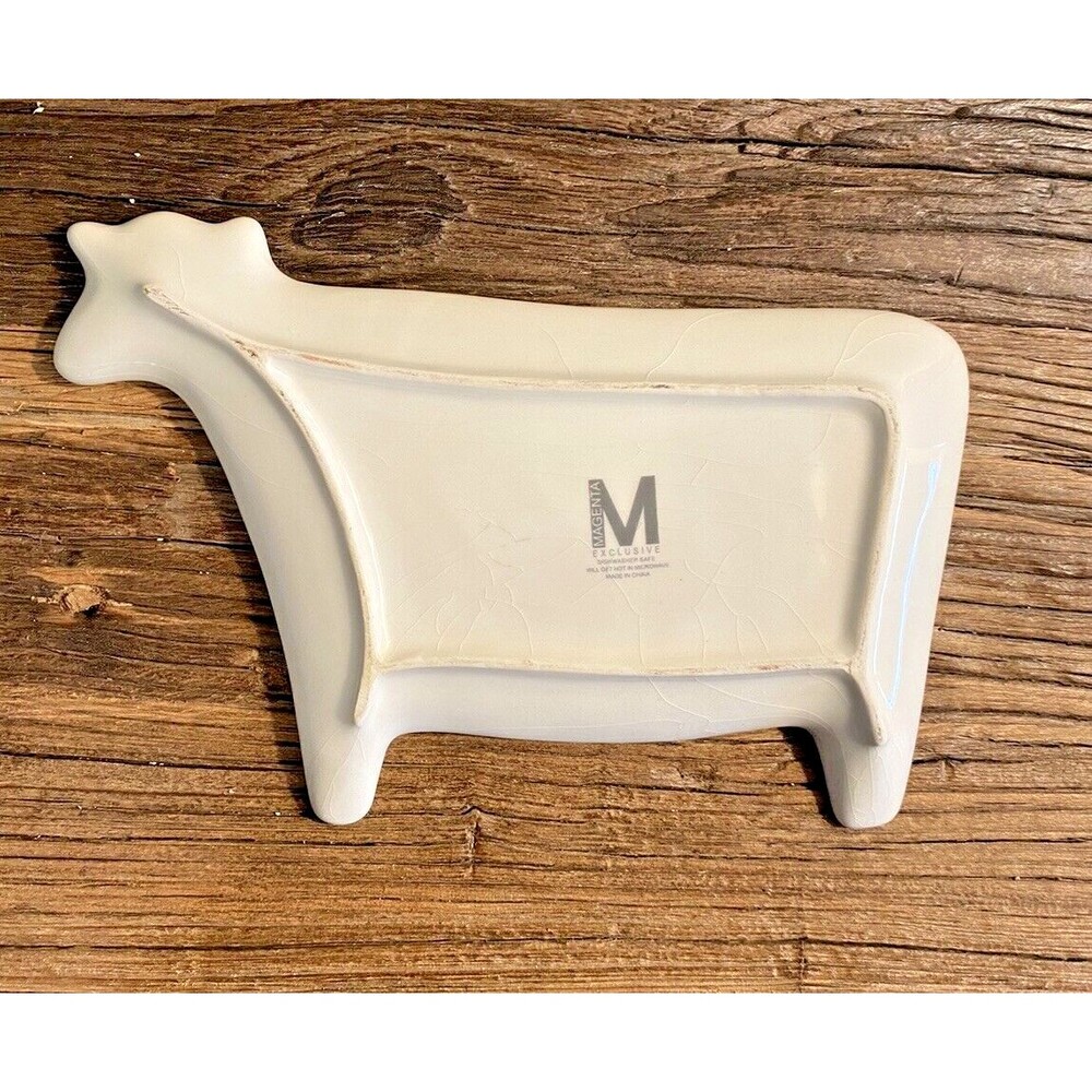 Magenta Exclusive Moo Cow Plate Stamped M Used Not Perfect - Picture 10 of 13
